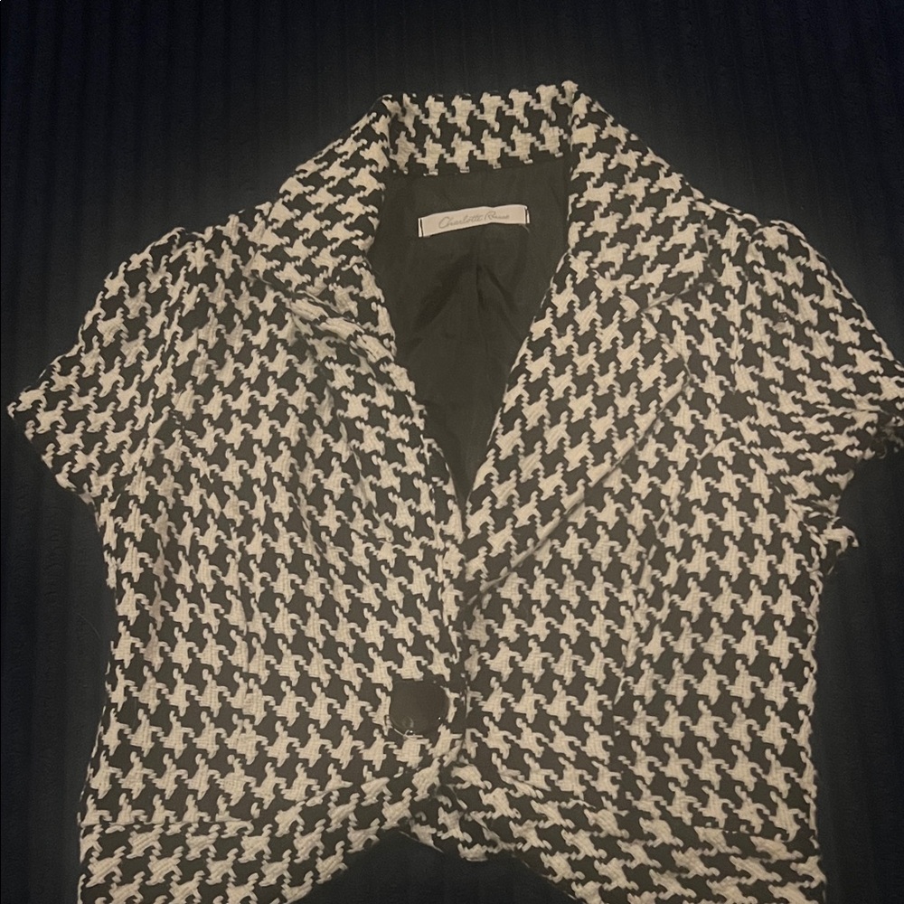 Charlotte Russe Houndstooth Cropped Blouse